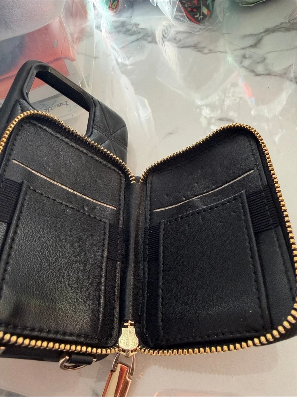 Quilted Wallet Phone Case with Card Holder & Ring Stand